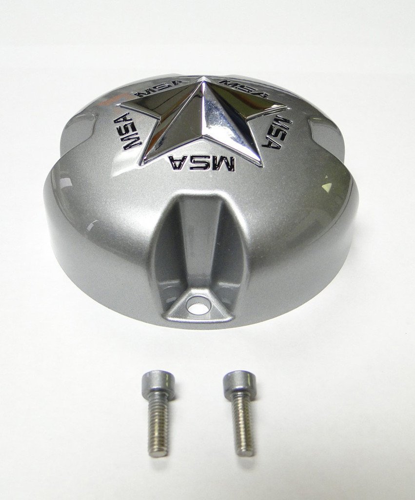 MSA Gloss Metallic Silver Center Cap with Chrome Star keskikuppi