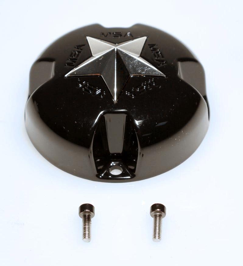 MSA Gloss Black Center Cap with Chrome Star keskikuppi