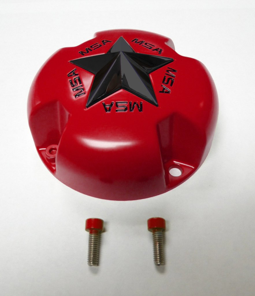 MSA Gloss Red Center Cap with Gloss Black Star keskikuppi