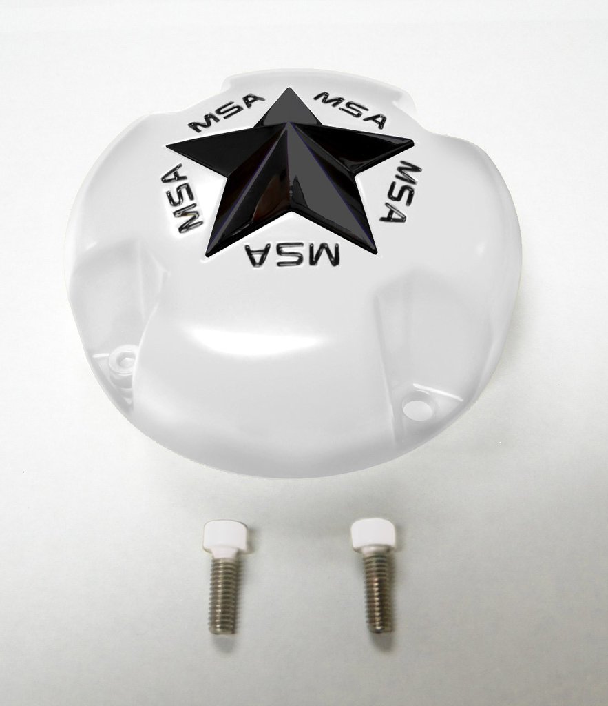 MSA Gloss White Center Cap with Gloss Black Star keskikuppi