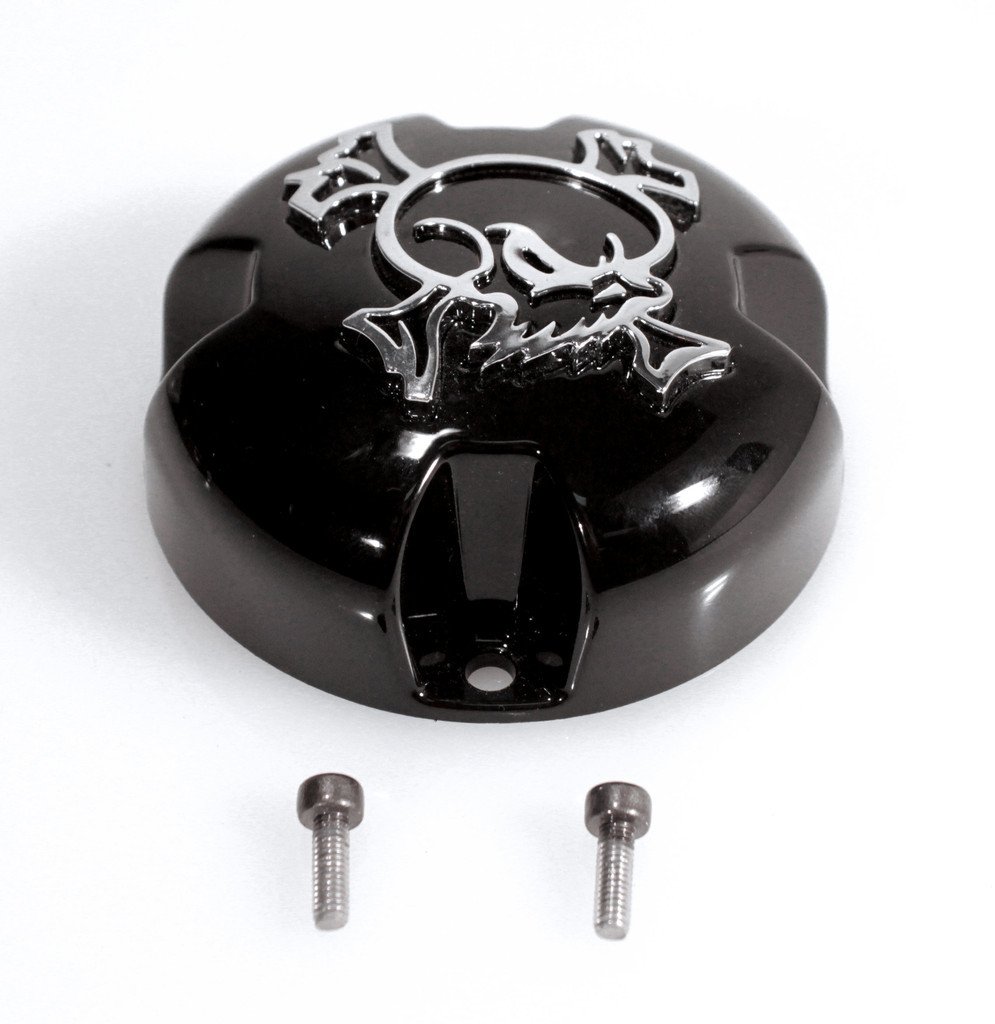 MSA Gloss Black Center Cap with Chrome Skull keskikuppi