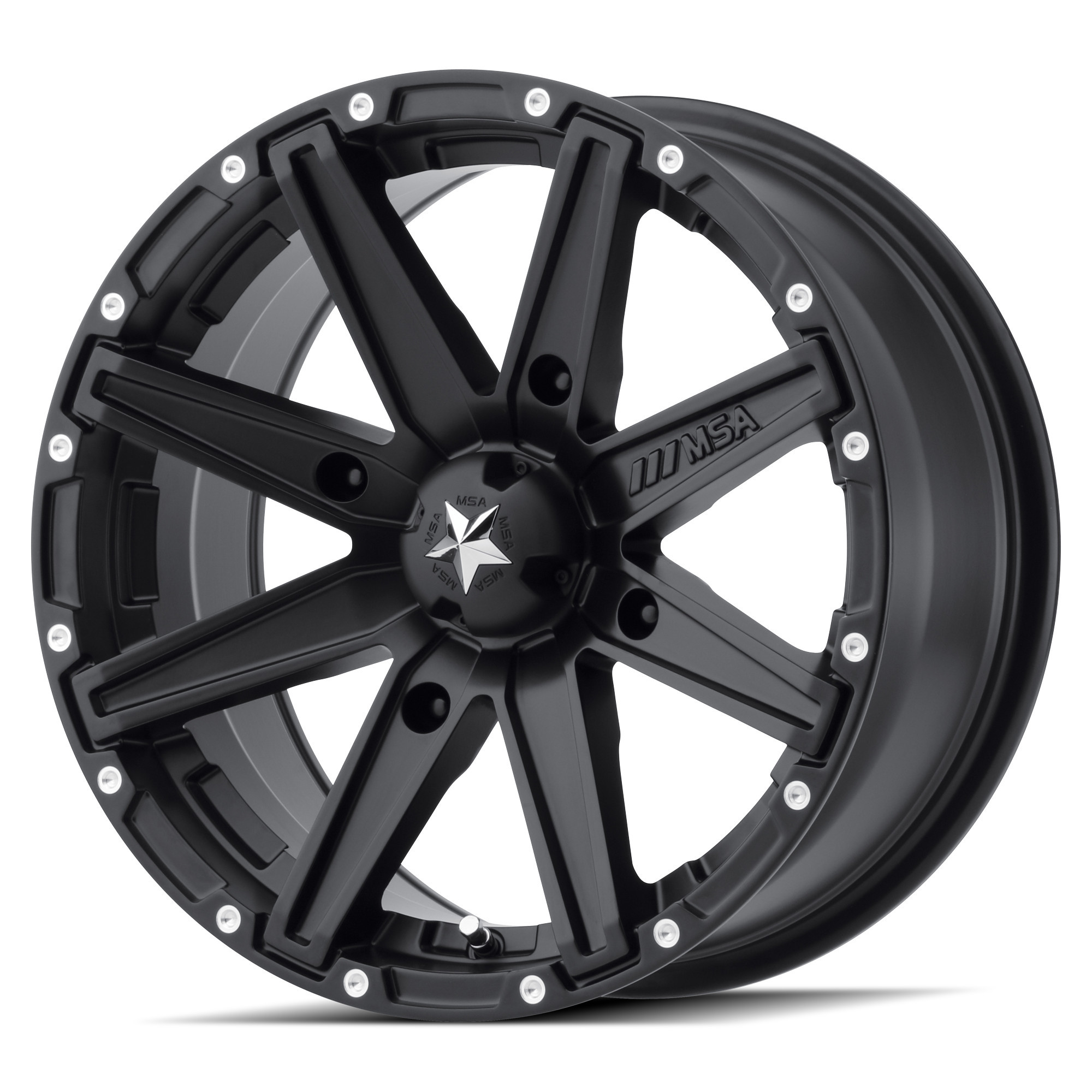 MSA 12x7 4x137 M33 Clutch Satin Black vannesarja Can-Am