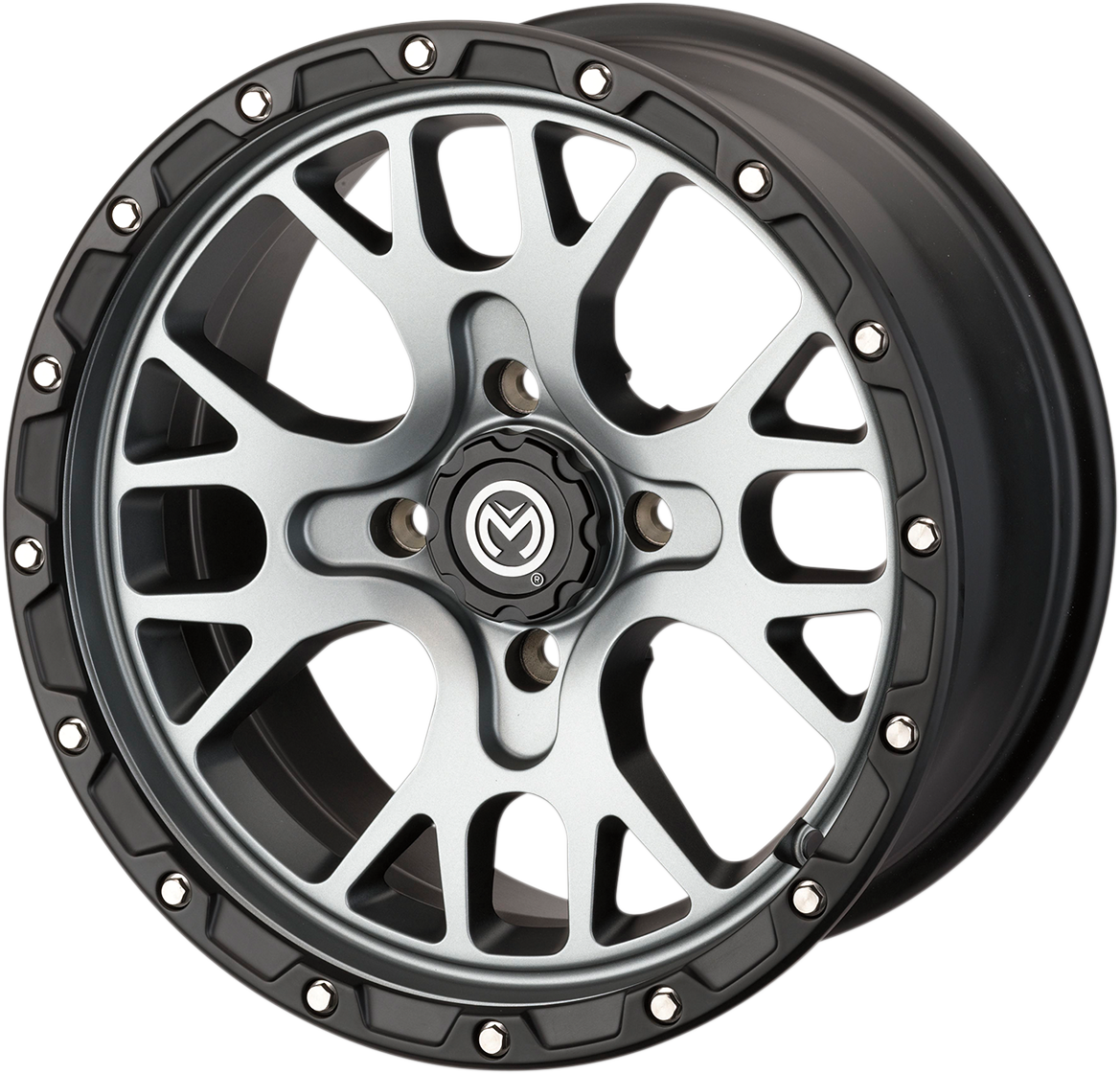 Moose 15x7 4x136 4+3 545X Rocker Satin Gray & Black vannesarja Can-Am