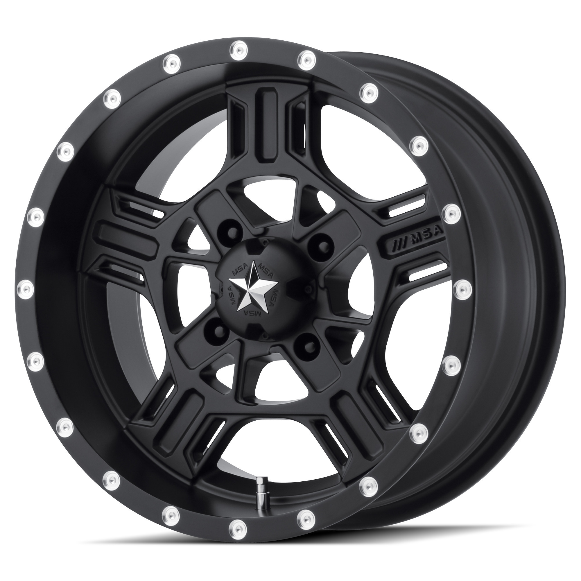 MSA 16x7 4x156 M32 Axe Satin Black vannesarja Polaris