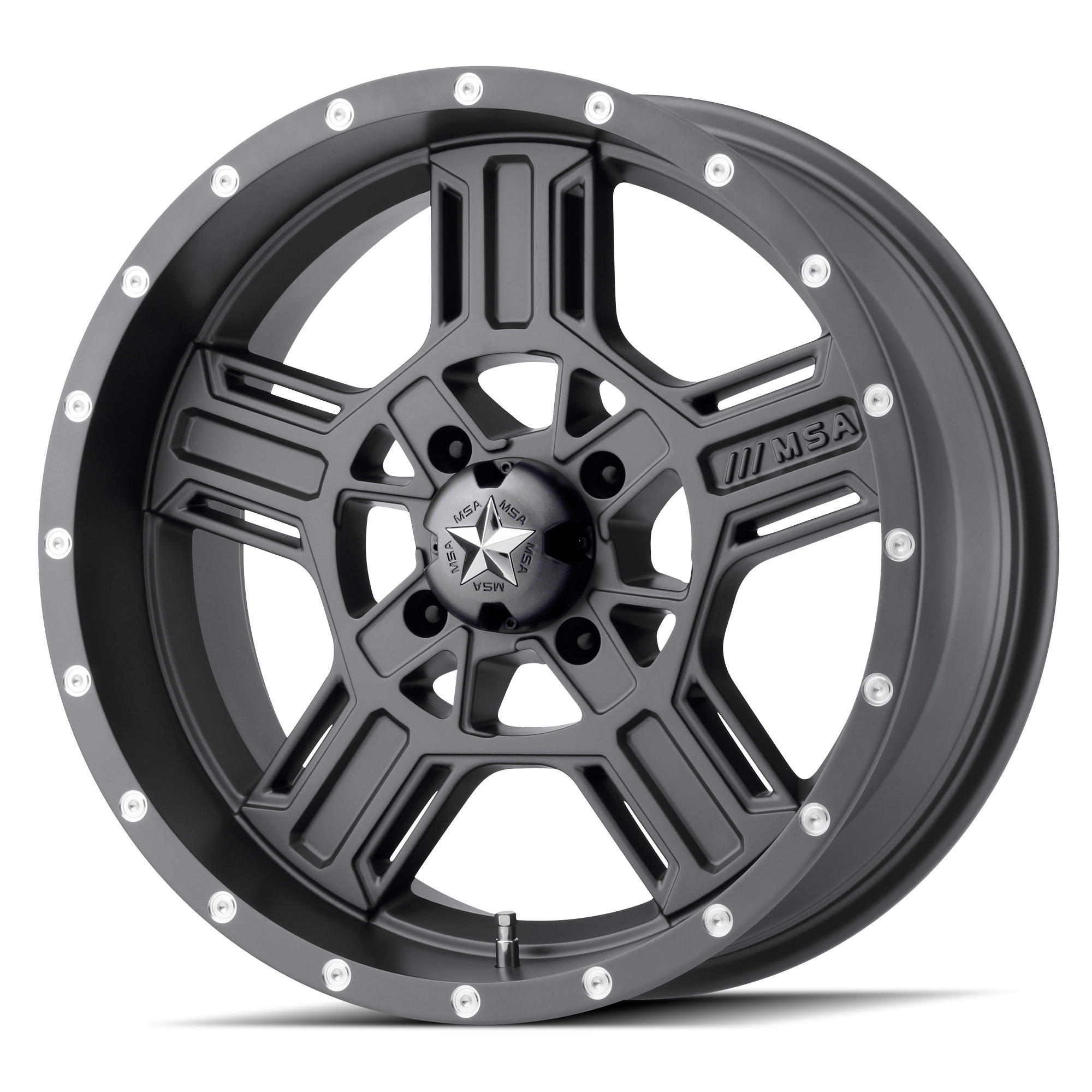 MSA 16x7 4x156 M32 Axe Satin Gray vannesarja Polaris