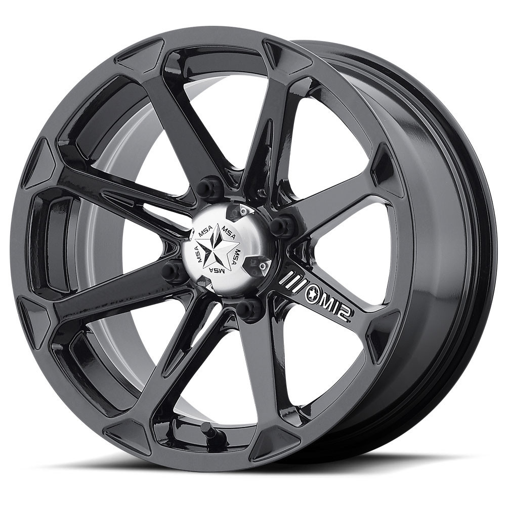 MSA 14x7 4x137 M12 Diesel Gloss Black vannesarja Can-Am