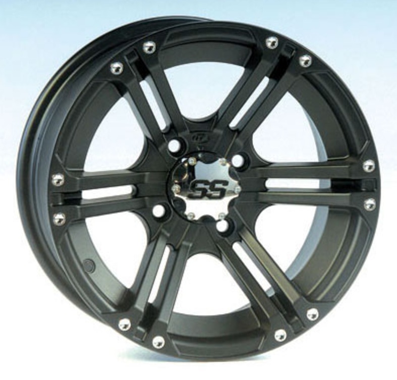 ITP 14x6 / 14x8 4x110 SS212 Matte Black vannesarja Honda jäykkä taka-akseli