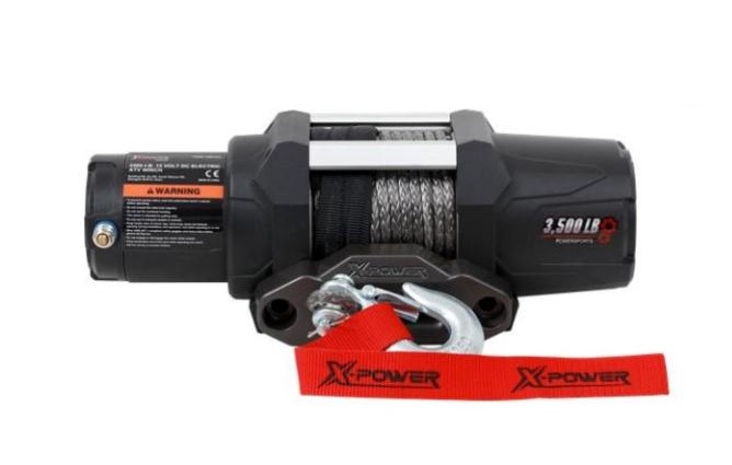 X-Power 3500 lbs sähkövinssi 12V synteettisellä köydellä ja alumiinisella liukukidalla