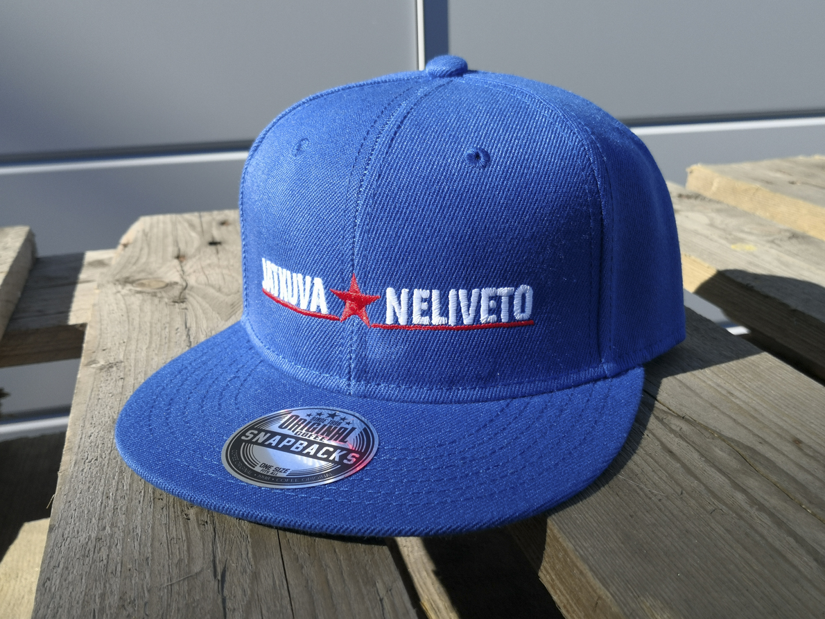 Jatkuva Neliveto Ocean Blue snapback cap valtamerensininen lippalakki