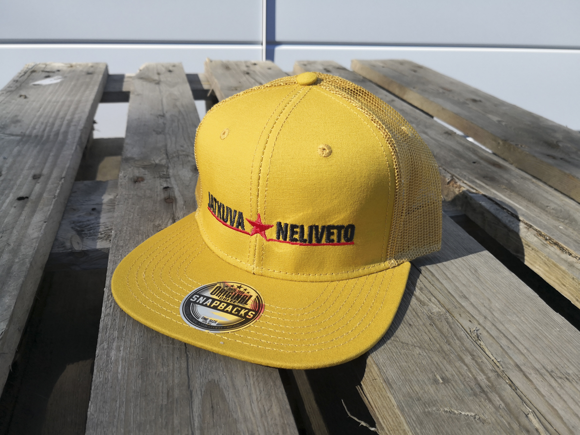 Jatkuva Neliveto Canary Yellow mesh snapback cap tipunkeltainen lippalakki verkolla