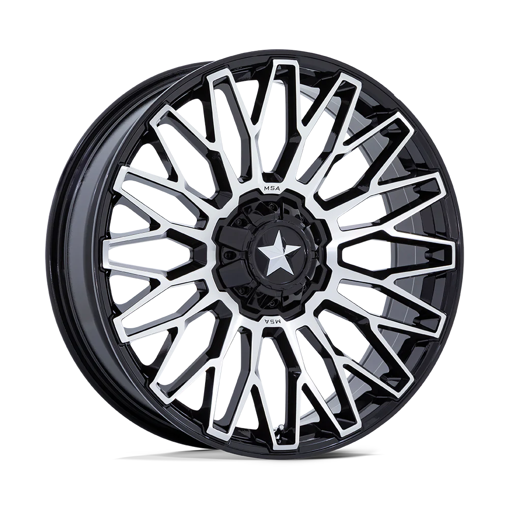 MSA 15x7 4x137 M50 Clubber Gloss Black Machined vannesarja Can-Am