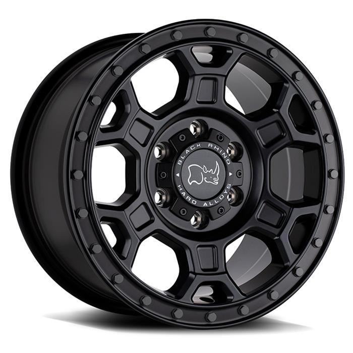 Black Rhino 17x8 6x130 +38 Midhill Matte Black with Gunmetal Bolts Mercedes-Benz Sprinter vannesarja