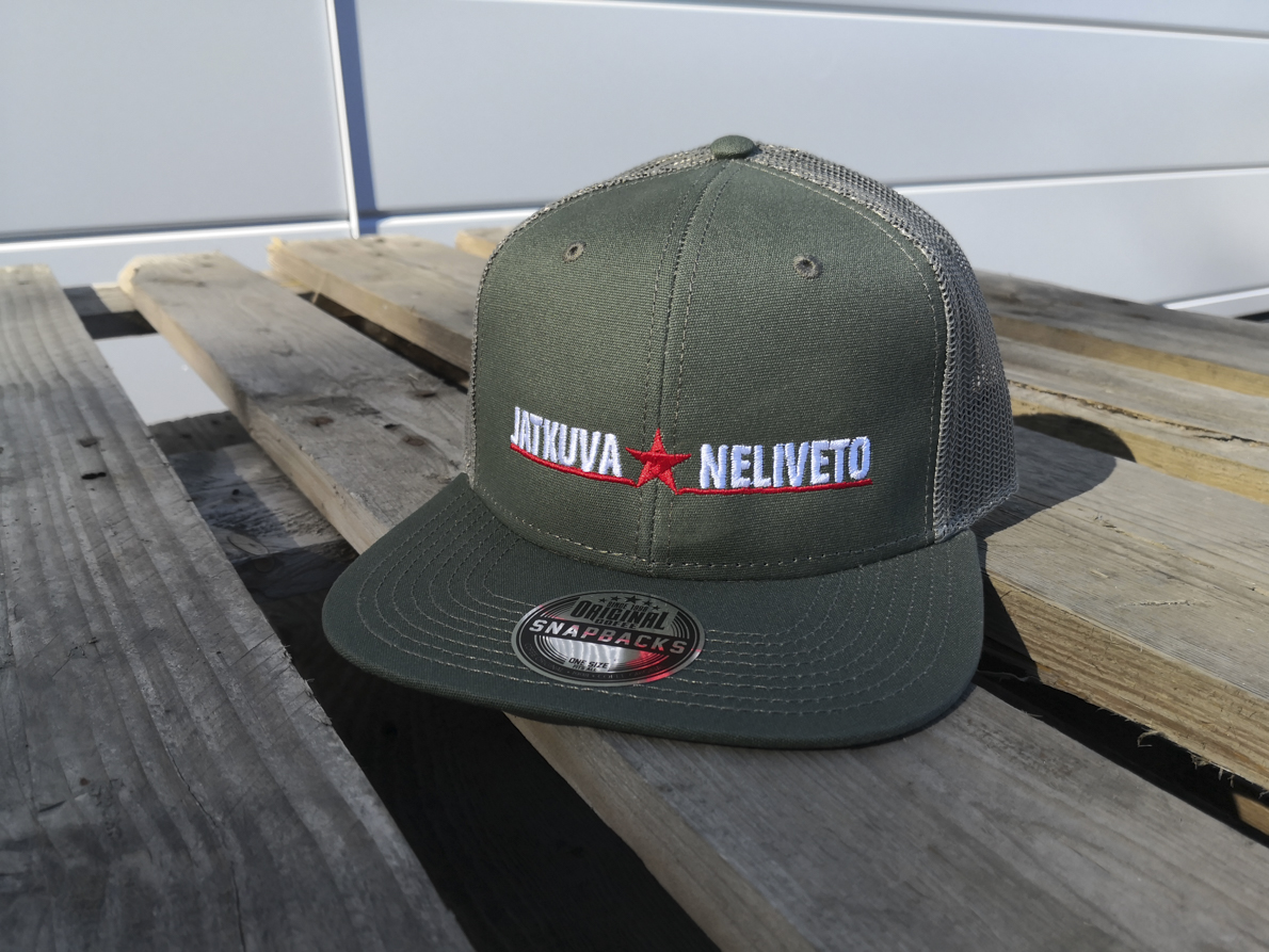 Jatkuva Neliveto Pine Tree Green mesh snapback cap - männynvihreä lippalakki verkolla