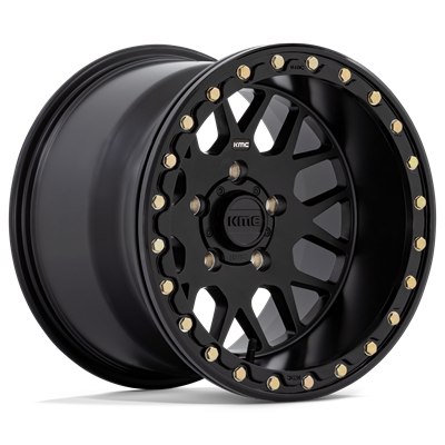 KMC 15x10 5x114.3 Grenade KS235 Beadlock Satin Black Gloss Black Ring vannesarja CFMoto U10 Pro Highland
