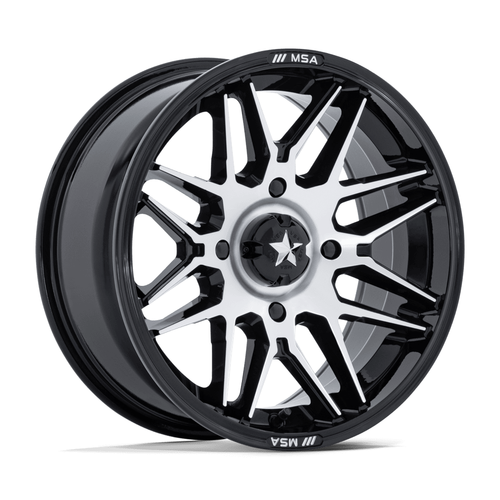 MSA 15x7 4x137 M52 Radar Gloss Black Machined vannesarja Can-Am