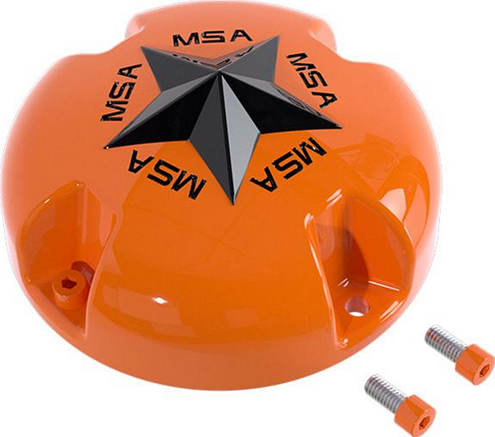 MSA Orange Gloss Center Cap with Gloss Black Star keskikuppi