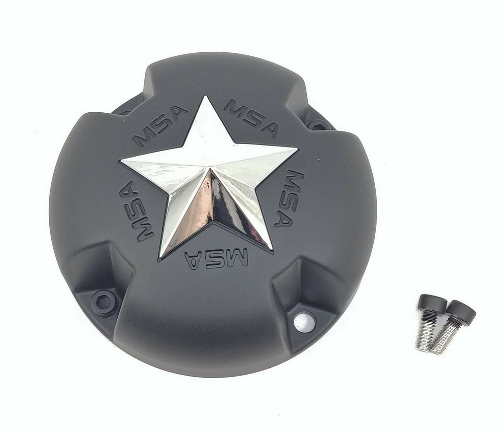 MSA Satin Gray Center Cap with Chrome Star keskikuppi