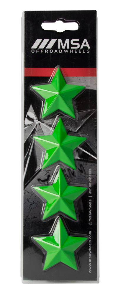 MSA Vibrant Green Stars for Center Caps keskikupin tähdet